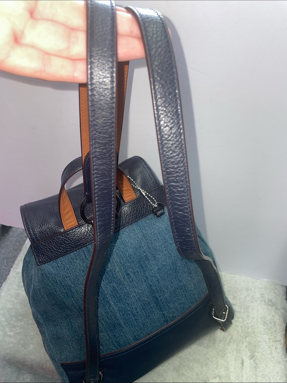 Coach Denim Turnlock Rucksack - Picture 5 of 15